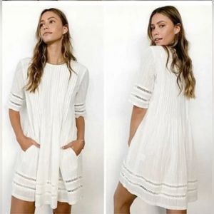 Knot Sisters Phillips White Babydoll Dress SZ S